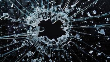Shattered glass background with abstract pattern photo