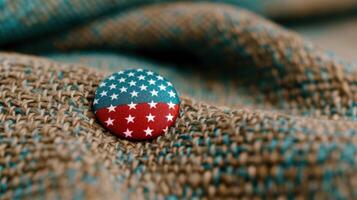 American flag pattern on a round button photo