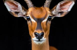close up portrait of a curious deer photo