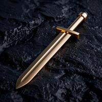 golden sword on dark background photo