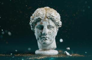 ancient greek statue covered in glitter photo