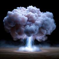 Dramatic cloud formation with lightning photo