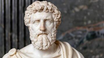 Marble bust of an ancient philosopher photo
