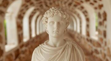 Marble statue of a classical figure photo