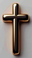 golden cross on a gray background photo