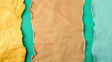 Crumpled paper texture background with vibrant colors photo