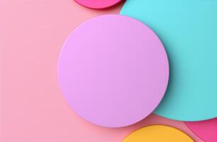 Vibrant geometric shapes in pastel colors photo