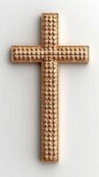 Decorative golden cross on a white background photo