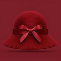 Elegant red womens hat with bow photo