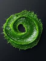 Splashing green lettuce leaf photo