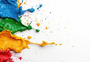 Colorful paint splatter abstract background photo