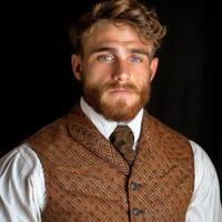 portrait of a well dressed man with a beard photo
