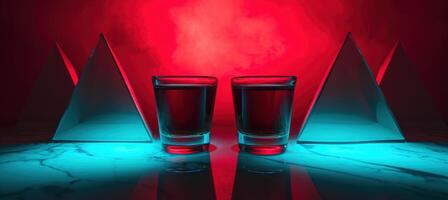 Dramatic lighting and geometric shapes create an intriguing still life photo