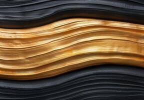 Vibrant abstract waves of gold and black photo