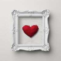 Framed heart shaped object on a plain background photo