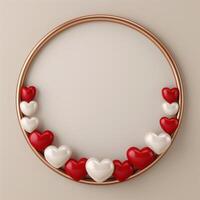 Decorative heart shaped ornaments in a copper frame photo