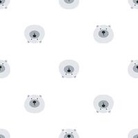 Seamless pattern with cute polar bear. Flat background. Winter design. Creative texture for fabric, wrapping, textile, wallpaper, apparel. vector