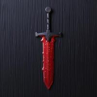 Dramatic Sword Impaled in Dark Background photo