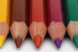 Colorful pencils in a row photo