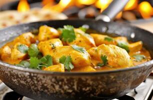 Spicy curry dish with roasted vegetables photo