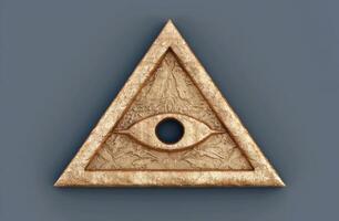 ancient mystical symbol of all seeing eye in triangle photo