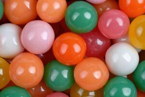Assortment of colorful gummy candies photo