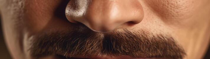 close up of a mans beard and face photo