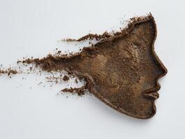 Crumbled chocolate bar with shattered pieces photo