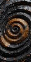 Intricate spiral pattern in natural material photo