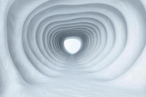 Surreal architectural tunnel with repeating curves photo