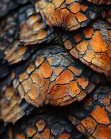 Intricate patterns of a reptiles skin photo