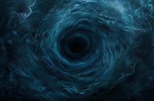 Swirling vortex of deep blue ocean waves photo