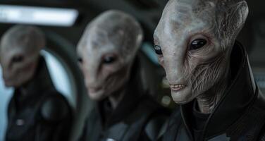 Alien creatures in a dark environment photo