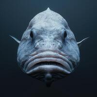 Closeup of a menacing deep sea fish photo