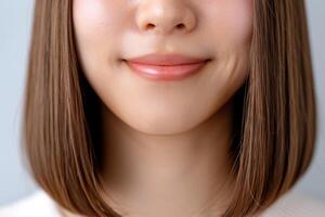 close up of smiling womans face photo