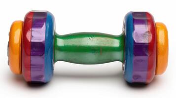 Colorful exercise dumbbell weights photo