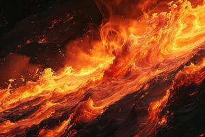 Intense fiery explosion with flames and sparks photo