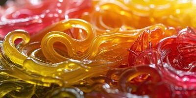Vibrant swirls of colorful paint photo
