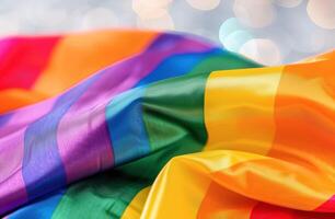 Vibrant rainbow colored fabric texture photo