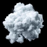 Dramatic cloud explosion on black background photo