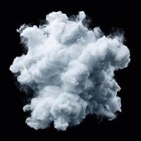 Dramatic cloud explosion on black background photo