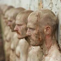 Weathered and worn human faces photo
