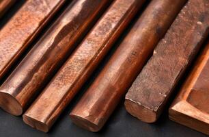 Close up of rustic copper pipes photo