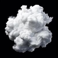 Fluffy white cloud against black background photo