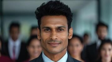 Confident businessman looking at camera photo