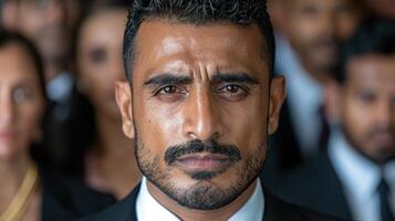 serious businessman with intense expression photo