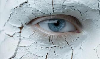 Cracked eye with icy texture photo