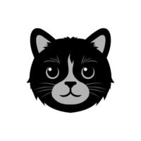 black cat head in white background vector
