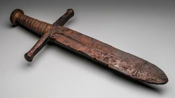 Rusty antique dagger or sword photo