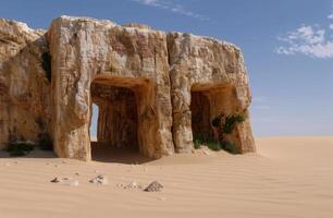 Dramatic rock formations in the desert photo
